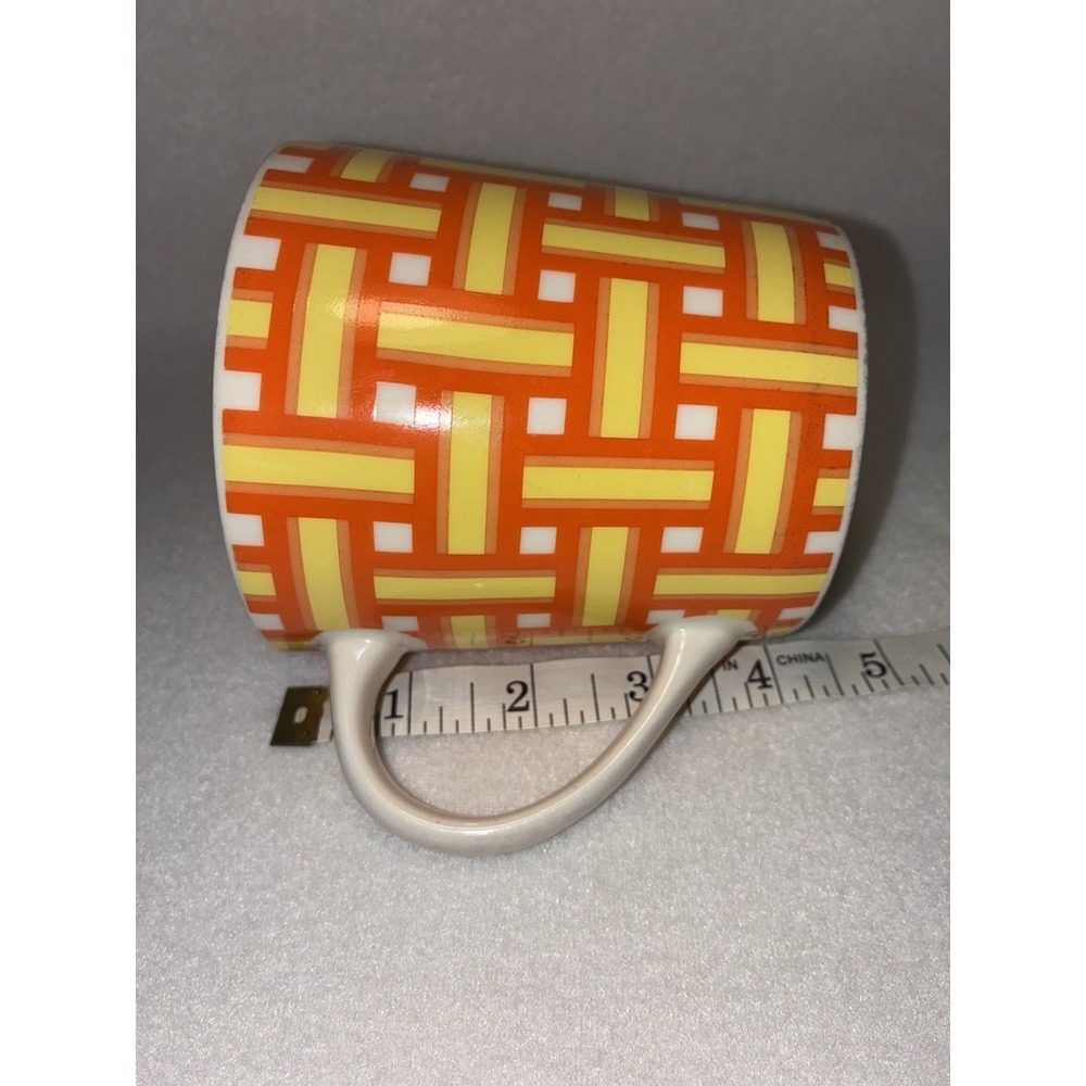 2006 Starbucks Orange Yellow Webbed Lawn Chair Coffee Mug Cup 16 Oz Retro - Picture 4 of 8